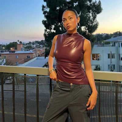 YunaWear | Ruby Leren Top