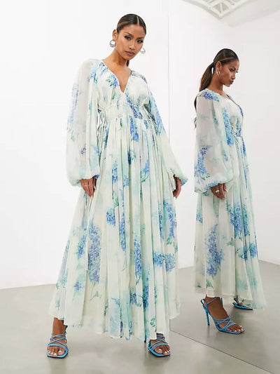 YunaWear | Blue Blossom Jurk