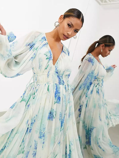 YunaWear | Blue Blossom Jurk