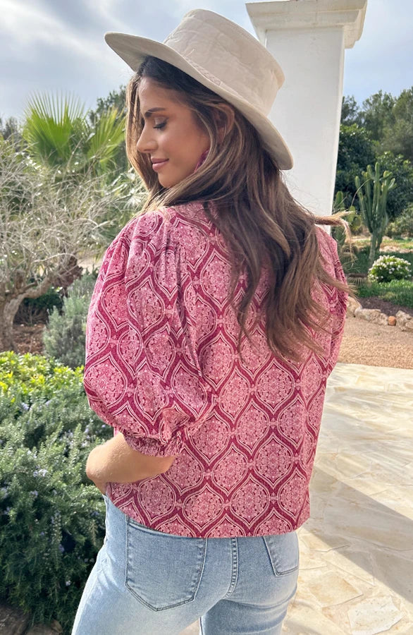 YunaWear | Abbey Blouse met Pofmouwen