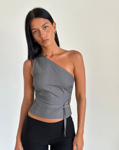 YunaWear | One-Shoulder Top met Tailleband