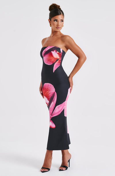 YunaWear | Fiora Midi-Jurk in bloemenprint