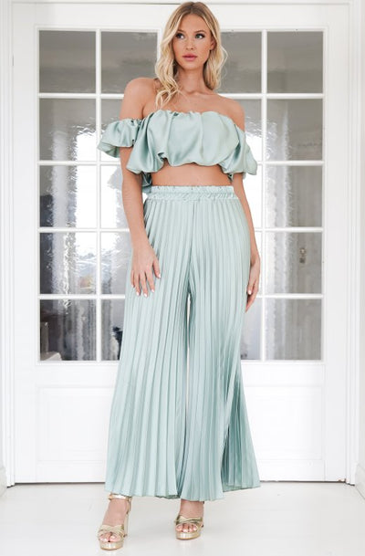 YunaWear | Satijnen Plissé Set